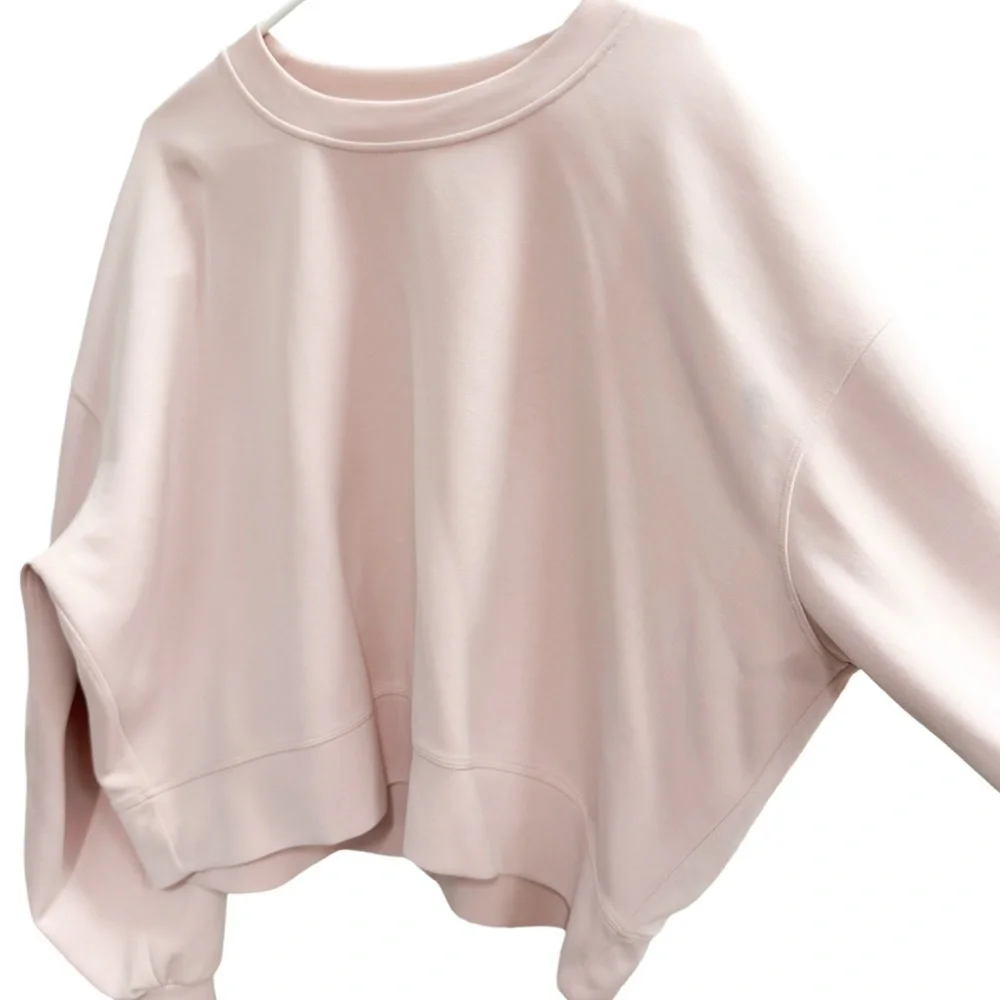 LULULEMON Perfectly Oversized Cropped Crew Softstreme Sweatshirt Pink Size 14